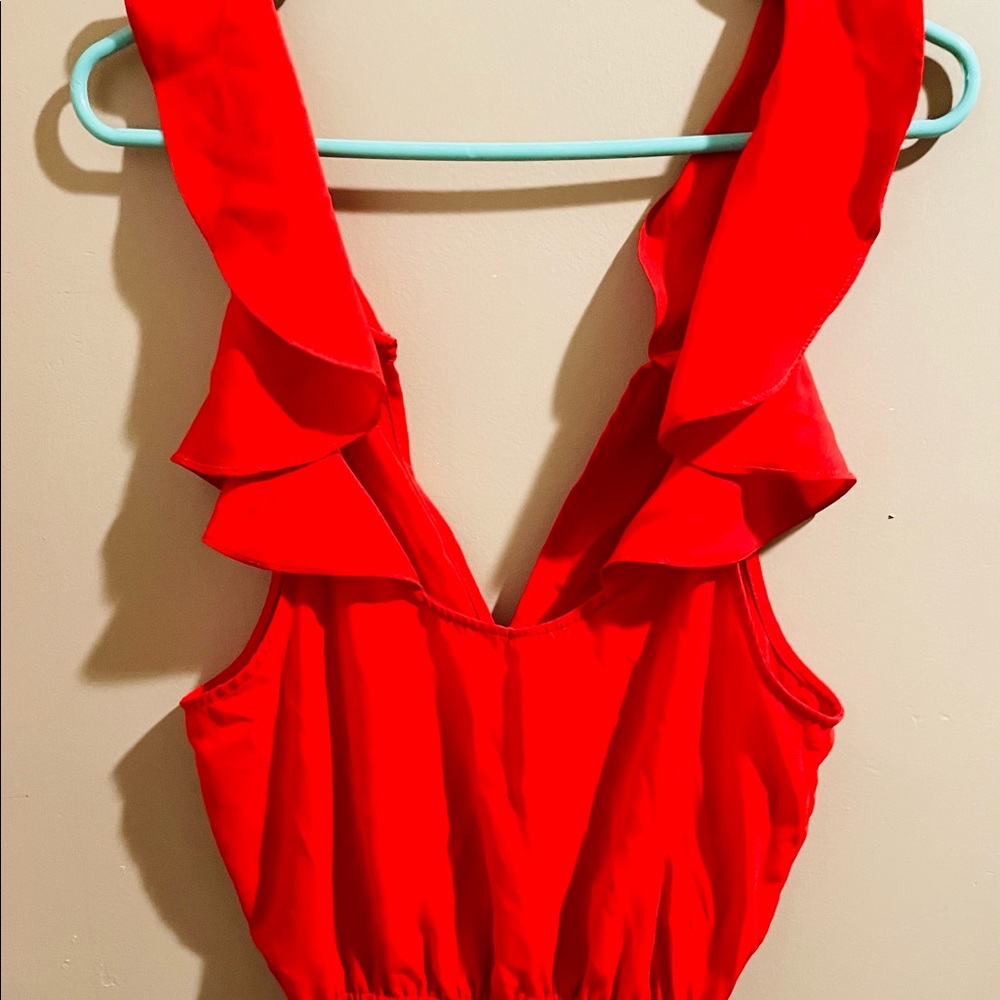 Red off the shoulders dress